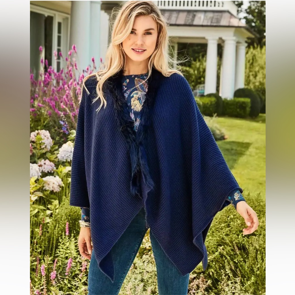 Nwt Lilly Pulitzer Rainie Navy Sweater Wrap